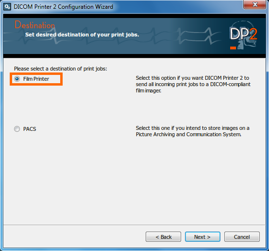 DICOM Printer 2 Configuration